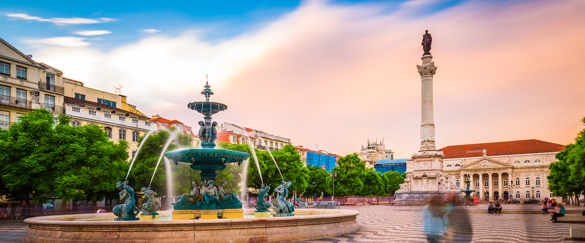 Lisbon, Portugal at Rossio Square.